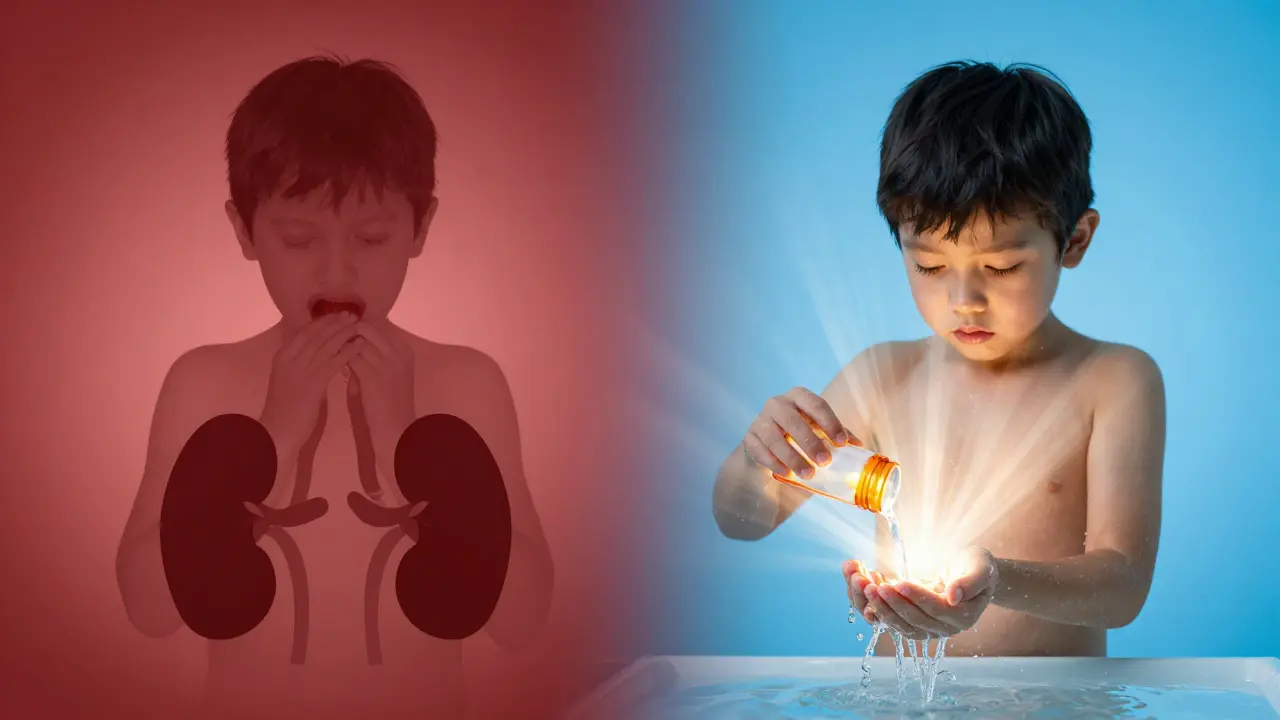 Dvě cesty: léčená infekce s jasem a nelečená s poškozeným srdcem a ledvinami.