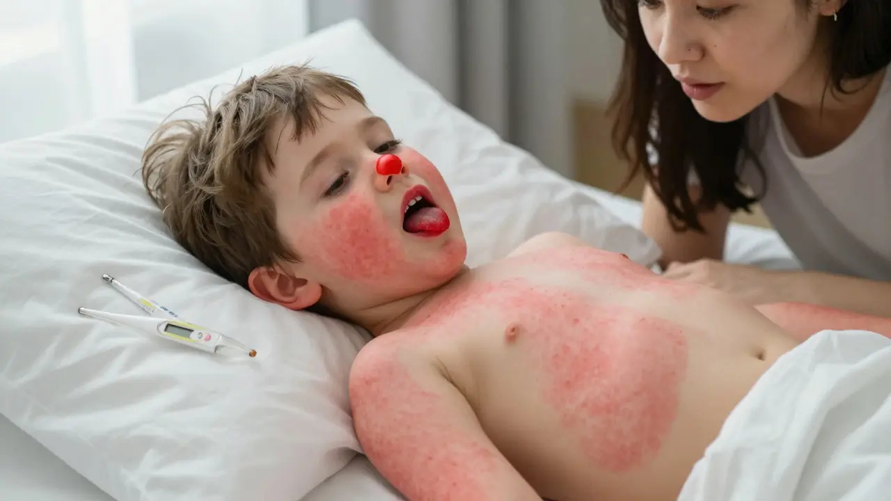 Kdy je infekční spála? Když dítě má horečku, červený vyrážku a bolest v krku