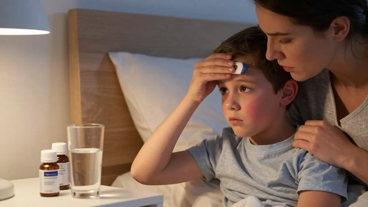 Jak kombinovat Paralen a ibuprofen při třídenní horečce u dítěte