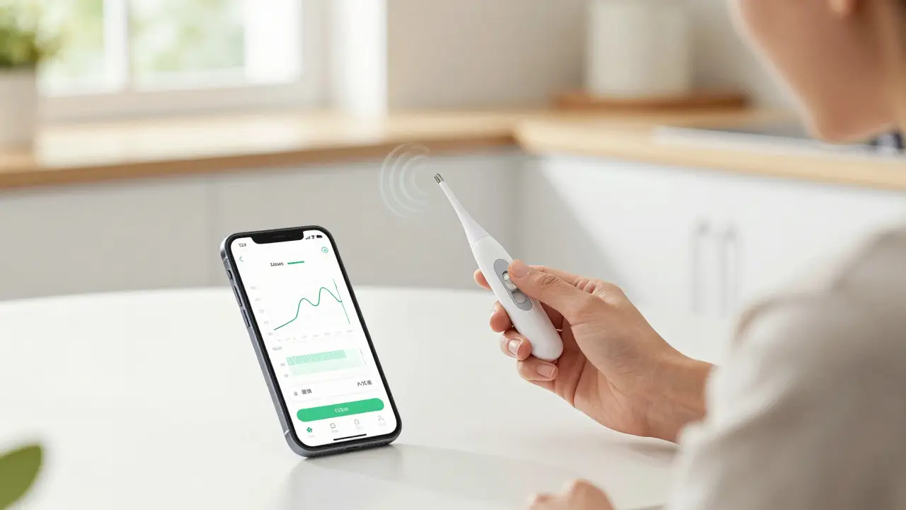 Externí Bluetooth teploměr propojený s grafem na telefonu