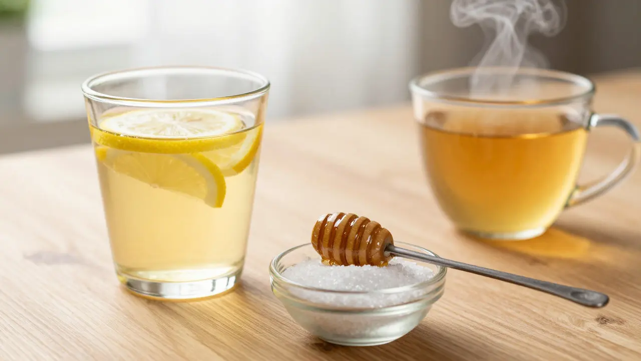 Domácí prostředky na bolest v krku: med, citron a sůl