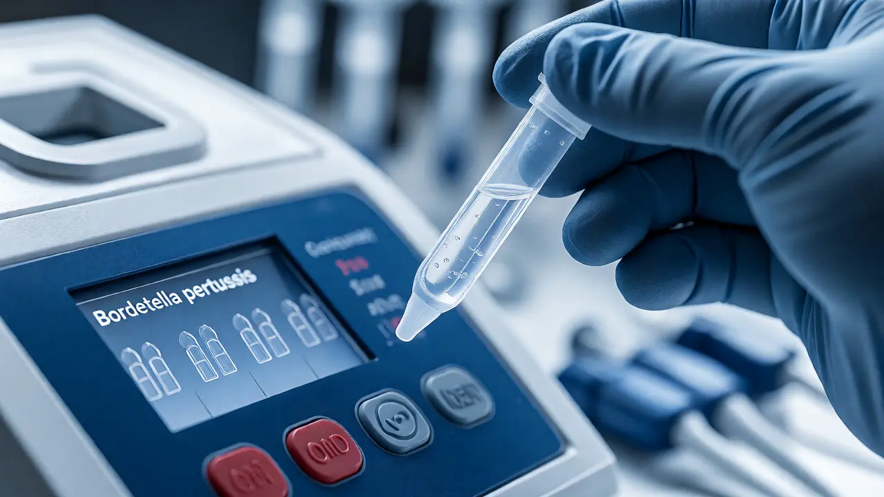 Laboratorní analýza vzorku pomocí PCR testu na pertusi